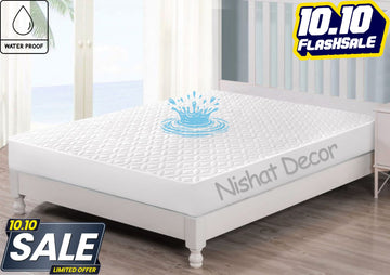 Quilted waterproof Mattress Cover - White